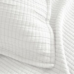Twin Organic Ribbed Cotton Coverlet Set in White by Quince